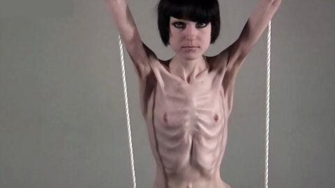 Skinny masked cheating on her husband with his friend on a small sofa...