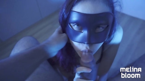 POV - Hot teen with beautiful tits makes me cum and swallows everything