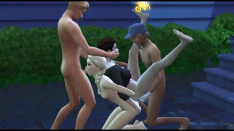 Disney Porn Gangbang with Queen Elsa disney cartoon porn